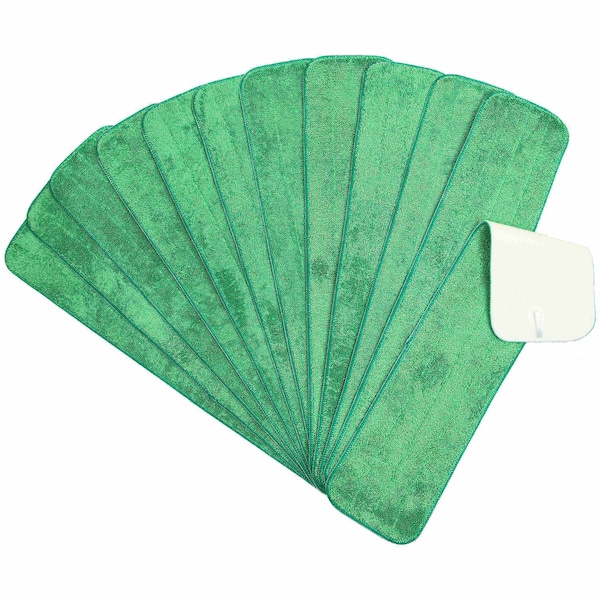 Monarch Brands Microfiber Flat Wet Mop - 24in - Green, 12PK PNP830024G - main